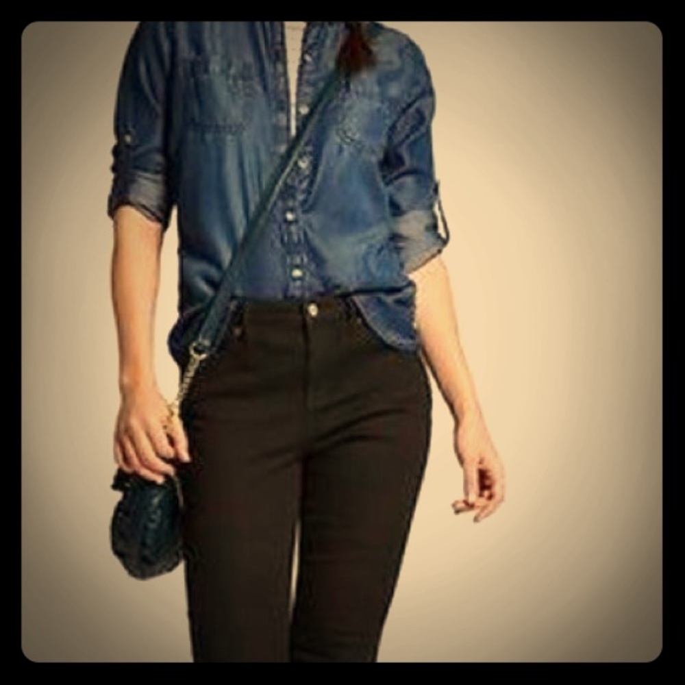 49. Express denim boyfriend blouse